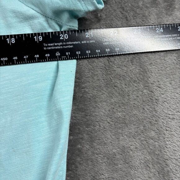 J Jill Dress Ruffle Hem Pockets Breathable Lightweight Cotton Aqua Medium C162 - Picture 5 of 10